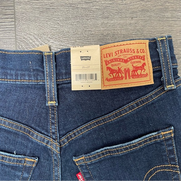 Levi's Ribcage Straight Ankle Dark Blue Jeans Size 25 - Picture 12 of 12